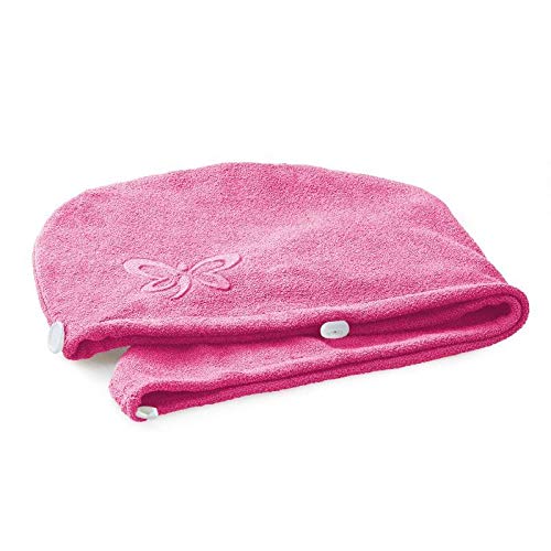 Jemako Haarturban Einheitsgröße pink Turban Haartrockentuch Handtuch Trocknen Handtücher Schnelltrocknend Saugfähiges Haar Wrap Kinder Mädchen Frauen von Wandbreite