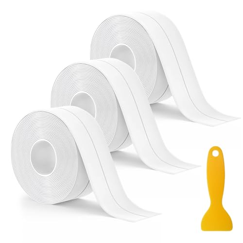 Jemey 3 Rollen Dichtungsband Selbstklebendes, Feuchtigkeit Dichtungsband Dusche, Wasserdichtes Dichtungsband für Küche, Arbeitsplatte, Badezimmer, Waschbecken, Dusche, Badewanne (3,8 cm x 3,8 m) Jemey 3 Rollen Dichtungsband Selbstklebendes, Feuchtigkeit Dichtungsband Dusche, Wasserdichtes Dichtungsband für Küche, Arbeitsplatte, Badezimmer, Waschbecken, Dusche, Badewanne (3,8 cm x 3,8 m) von Jemey