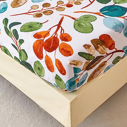 Spannbettlaken 135x190 cm - Bunte Frühling Blumenmuster - Spannbettuch Bis 30 cm Matratzenhöhe - Bettlaken Weiche Polyester-Mikrofaser Grün Spannbettlaken 135x190 cm - Bunte Frühling Blumenmuster - Spannbettuch Bis 30 cm Matratzenhöhe - Bettlaken Weiche Polyester-Mikrofaser Grün von Jemiipee