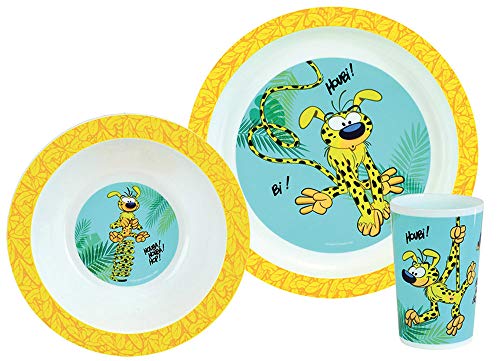 FUN HOUSE 005860 MARSUPILAMI Kindergeschirr Set bestehend aus Teller, Schüssel und Glas von Jemini