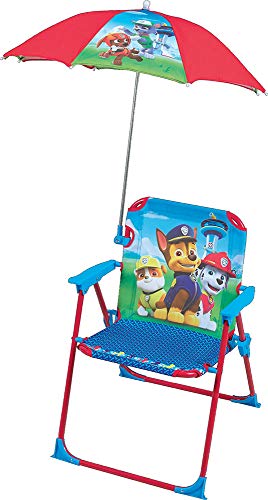 Fun House Paw Patrol Kinder-Klappstuhl mit Sonnenschirm, Stahl, blau, 38 x 8 x 50 cm von Fun House