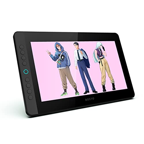 Jemora BT-13HDK Tragbares Grafik-Zeichentablett 13,3-Zoll-H-IPS-LED-Bildschirmanzeige Digital Art Drawing Pad 8192 Druckstufe Passive Technologie 8 anpassbare Tastenkombinationen Kompatibel mit von Jemora