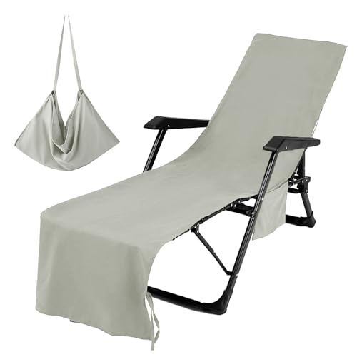 Jemora Bezug für Lounge-Stuhl-Handtücher, Strandkorb-Bezug, ultrafeine Faser mit Taschen, extra Lange Strandtücher, Salon-Stuhl-Bezug, Chaiselongue-Stuhl-Bezug von Jemora
