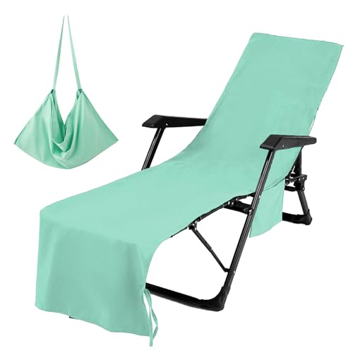 Jemora Bezug für Lounge-Stuhl-Handtücher, Strandkorb-Bezug, ultrafeine Faser mit Taschen, extra Lange Strandtücher, Salon-Stuhl-Bezug, Chaiselongue-Stuhl-Bezug von Jemora