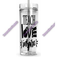 Teach Love Inspire Tumbler, Lehrer Geschenk Für Lehrer, Schulende Geschenk, Wertschätzung, Lehrerleben, Ende Des Jahres von JenerationFindzCo