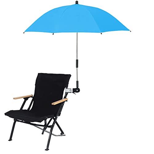 Jeniuu Baby-Sonnenschirm mit Verstellbarer Klemme, Tragbarer Faltbarer Sonnenschirm, 360 Grad Verstellbarer Kinderwagen-Sonnenschirm für Trolley, Fahrrad, Rollstuhl, Strandkorb(Blau) von Jeniuu