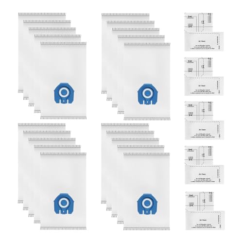 20 Stück Staubsaugerbeutel 3D Efficiency,für Miele GN Staubsaugerbeutel Classic C1 komplett C1 komplett C2 komplett C3 S227 S240 S270 S400 S2 S5 S8 Serie,mit 5 Motorschutzfiltern und 5 Abluftfiltern von Jenmayt