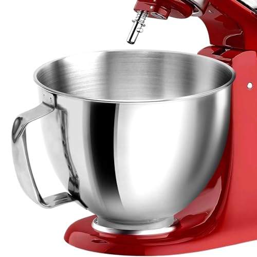 Standmixer-Schüssel,Kippkopf-Mixerschüssel mit Griff für KitchenAid 4,5-5 Quart Tilt-Head Standmixer,Rührschüssel Ersatz,Edelstahl,spülmaschinenfest von Jenmayt