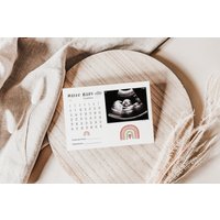 Baby Countdown Karte A5 | Boho Regenbogen von JennFeli