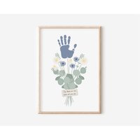Handabdruck Poster Mit Blumenstrauß | Geschenk Oma Und Opa Muttertag von JennFeli