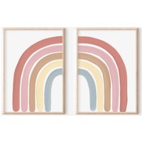 Poster 2Er Set Regenbogen | Boho Kinderzimmer Bild von JennFeli
