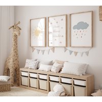 Poster 3Er Set Kleines Wunder Wolke Sonne | Boho Kinderzimmer Bild Poster 3Er Set Kleines Wunder Wolke Sonne | Boho Kinderzimmer Bild von JennFeli