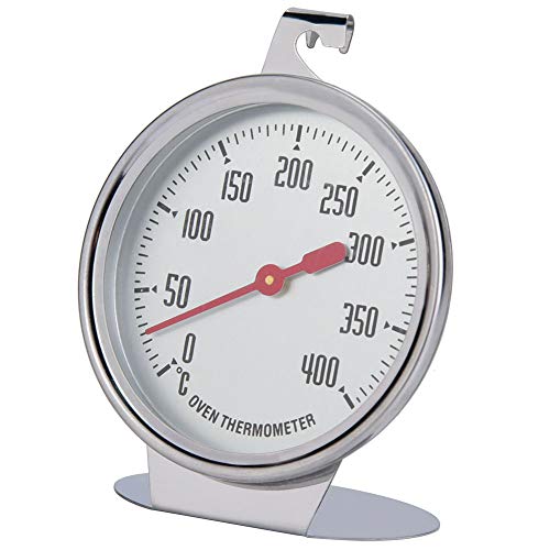 Backofenthermometer, 0~400℃ Edelstahl Großes Zifferblatt Sofortlesetherm Thermometer mit Haken und Plattenboden zum Aufhängen und hinstellen Backofen Thermometer, Silber Backofenthermometer, 0~400℃ Edelstahl Großes Zifferblatt Sofortlesetherm Thermometer mit Haken und Plattenboden zum Aufhängen und hinstellen Backofen Thermometer, Silber von Jenngaoo