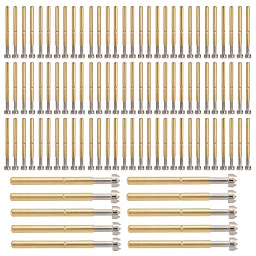 100 Stück Federprüfstifte Messing Federprüfspitze 9 Klauen zum Testen von belasteten Kontaktstiften Fingerhutprüfvorrichtung P156-H, 2,36 mm/0,1 Zoll von Jenngaoo