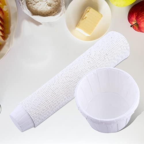 100 Stück Mini Cupcake Liner Papier - Runde Bunte Kuchen Backbecher für Zuhause Geburtstag Party Hochzeit Dekoration Gebäck Muffin Formen Formen (Weiß) von Jenngaoo