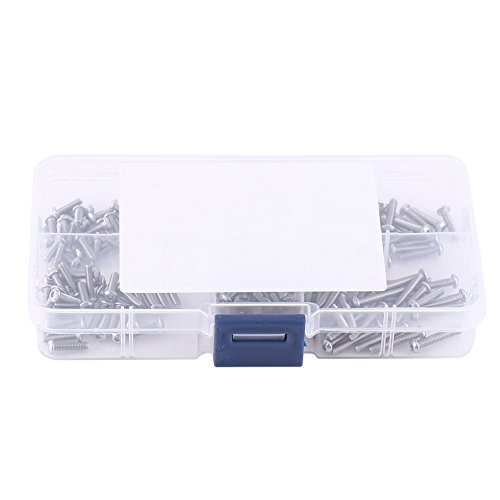 180 Stück M2,5 Rundkopf Innensechskantschrauben, M2,5 x 4 mm 6 mm 8 mm 10 mm 12 mm 16 mm Edelstahl Innensechskantschrauben Sortimentskit von Jenngaoo