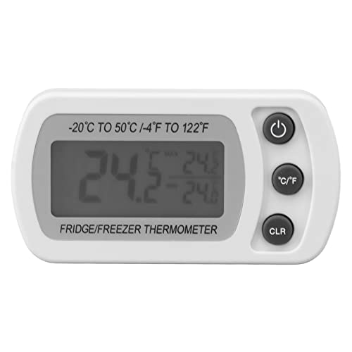 2 Stück Kühlschrank Thermometer, ‑20~50 ℃ Wasserdichtes Digitales Kühlschrank Thermometer Digitales Gefrierschrank Thermometer Mit Großem LCD Display von Jenngaoo