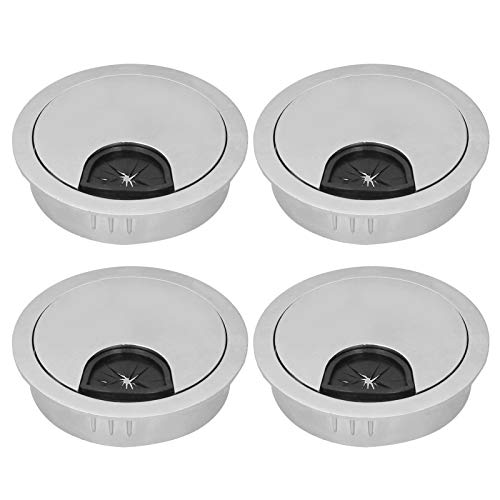 4 Stück Kabeldurchführung 50mm, Kabelführung zum Eindrücken Schreibtisch Kabellochabdeckung Tülle Tischkabel Draht Organizer (5 cm) von Jenngaoo