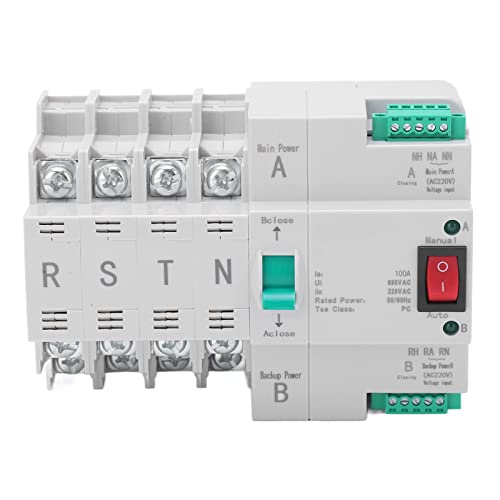 4P Dual Power Automatic Transfer Switch, AC 220V ATS Unterbrechungsfreie Leistungssteuerung Leistungsschalter Umschalter DIN Schienen Typ(80A) von Jenngaoo