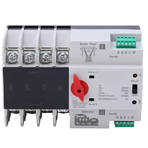4P Dual Power Automatic Transfer Switch, AC 230V ATS Unterbrechungsfreier Power Control Leistungsschalter Umschalter(100A) von Jenngaoo