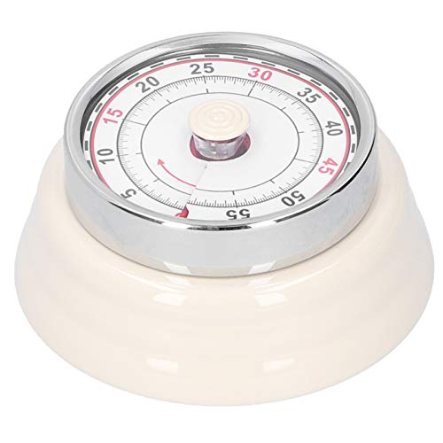 60 Minuten Zeitschaltuhr Zum Aufziehen, Magnetische Visuelle Tisch Countdown Uhr Für Die Küche, Keine Batterie Erforderlich Küchentimer Mit Alarm Zum Kochen, Backen(Weiss) von Jenngaoo
