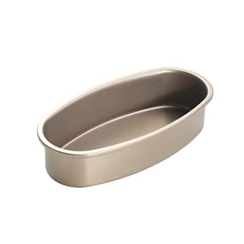 Ellipse Kuchenform, Antihaft Käsepfannen aus Kohlenstoffstahl ovale Form Kuchen Brot Backblech für die Küche zu Hause, Kochwerkzeug, 9,1 x 4,7 x 2,0 Zoll(Gold) von Jenngaoo