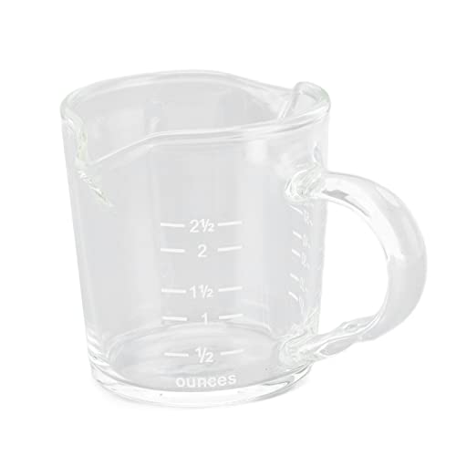 Glas Messbecher, wiederverwendbarer transparenter Kaffeemilch Messbecher mit doppeltem Ausguss und Skala von Jenngaoo