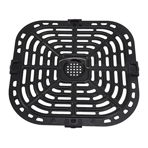 Heißluftfritteusen Grillpfanne, Quadratische Heißluftfritteusen Grill Und Crisper Platte, Edelstahl Fritteusen Ersatz Muschelplatte Luftfritteusen Grillpfanne Rostgitter, 24 x 23 cm von Jenngaoo