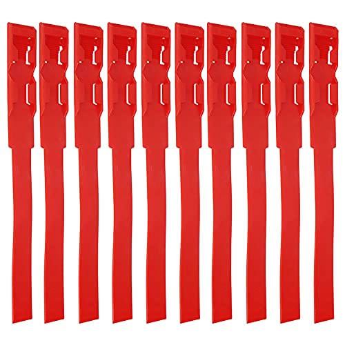 10 Stück Identifikations ID Halsbänder, Verstellbare Sicherheitshalsbänder Kuh Identifikationsbänder Kunststoff Rinder Identifikationsring zur Kennzeichnung von Tieren (Rot) von Jenngaoo