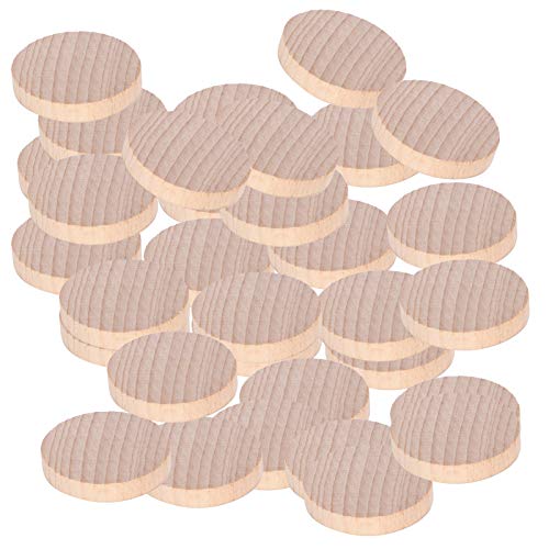 Jenngaoo 100 runde unbehandelte Holzscheiben, 3/4/5 cm Leere runde Ornamente Holzscheiben mit 5 mm Dicke für Bastelbedarf, Dekoration, Lasergravur, Schnitzen(5cm) von Jenngaoo