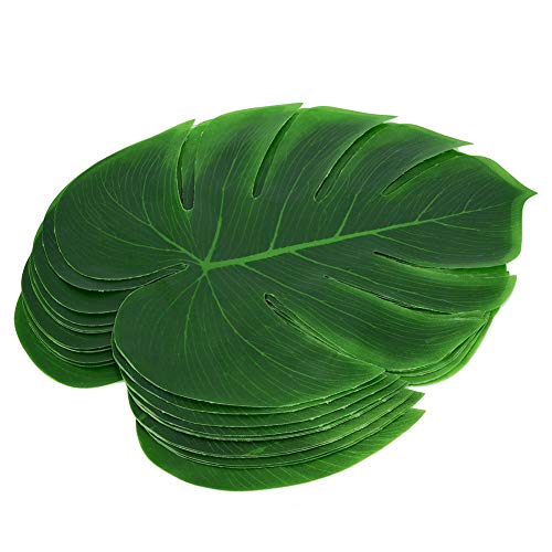 Jenngaoo 12 Stück gefälschte Monstera Blatt Matte Künstliche grüne Palmblätter verlassen gefälschte Blumen Pflanze Imitation Wanddekoration für Home Party Stranddekoration von Jenngaoo