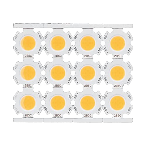 Jenngaoo 12pcs 5W 15-17V COB Chip Lichtquelle, runde LED Chip Emitter Komponente für DIY Scheinwerfer Downlight Deckenlampen Ersatz(Warm Light) von Jenngaoo