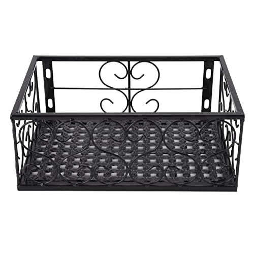 Jenngaoo Blumen Regal Korb Regal, Balkon Blumentopf Stand verdickt Eisen Dekorative Terrassen geländer Regal mit Halterung, 30x20x12cm(10.5cm/4.1in Railing) von Jenngaoo