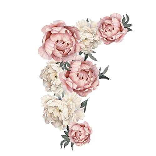 Jenngaoo Blumen Wandaufkleber, Pfingstrose Blumenmuster Wandtattoos Blumentapete Kunst Applique Schlafzimmer Dekoration Hintergrund Aufkleber Home Decor von Jenngaoo