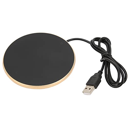 Jenngaoo Candle Warmer, Smart Heizuntersetzer Tragbar Automatische Abschaltung Wasserdicht Verschleißfest für Tassen, 55℃ Konstante Temperatur Kompakt Büro Zuhause (Schwarz) (Silber) (Gold) von Jenngaoo