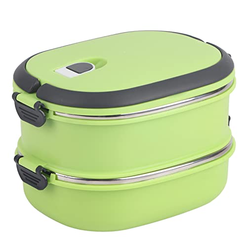 Jenngaoo Edelstahl Isolierbrotdose, Thermo-Lunchbox mit Dichtring, Leicht zu Reinigen, Mit Sicherheitsverschluss und Belüftungsöffnung, Für Picknick, Camping oder Outdoor-Aktivität (2 Tier) von Jenngaoo