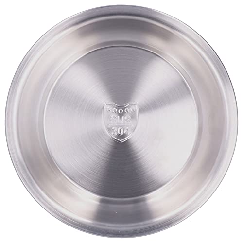 Jenngaoo Edelstahl Teller Runde Vertiefte Schüssel, Spülmaschinengeeignet Stapelbar Bruchfest für Haushalt Profiküche Mittag Abendessen (Schöne 304 Deep Disk: 18 cm) von Jenngaoo