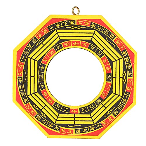 Jenngaoo Feng Shui Dent Convex Bagua Spiegel, 1 Stück Holz Ornament Lucky Blessing Taoistischer Talisman für Home Decoration Business Ornament(4 Inches-Konkaver Spiegel) von Jenngaoo