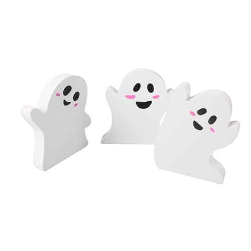 Jenngaoo Geister Tischdekoration, 3er Set aus PVC mit Halloween Motiven, 12cm x 10.5cm für Partydekoration, Regaldisplay oder Tischmitte Jenngaoo Geister Tischdekoration, 3er Set aus PVC mit Halloween Motiven, 12cm x 10.5cm für Partydekoration, Regaldisplay oder Tischmitte von Jenngaoo