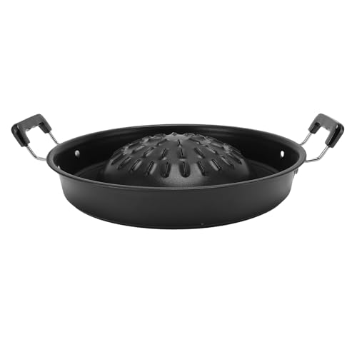 Jenngaoo Grill und Hot Pot Pfanne 2 in 1, Antihaftbeschichtete Aluminium Grillpfanne mit gleichmäßiger für Indoor und Outdoor, Kompatibel mit Gasherd oder Holzkohlegrill für (30 cm/11.81in schwarz) von Jenngaoo