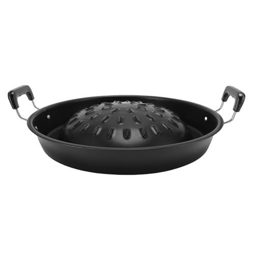 Jenngaoo Grill und Hot Pot Pfanne 2 in 1, Antihaftbeschichtete Aluminium Grillpfanne mit gleichmäßiger für Indoor und Outdoor, Kompatibel mit Gasherd oder Holzkohlegrill für (35 cm/13.78in schwarz) von Jenngaoo