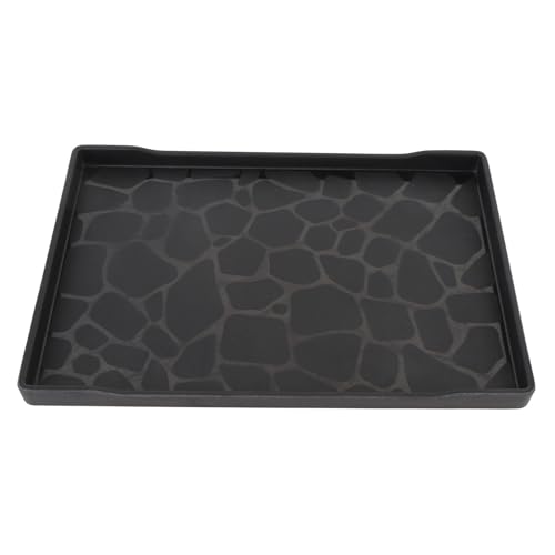 Jenngaoo Große rechteckige Servierplatte aus Kunststoff, 33x23 cm Wiederverwendbare Servierplatte mit Rutschfester Basis für Desserts Obst Partybuffet Teezeit Gartenpartys (Weiß) (Schwarz) von Jenngaoo