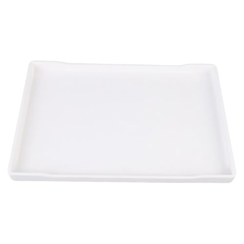 Jenngaoo Große rechteckige Servierplatte aus Kunststoff, 33x23 cm Wiederverwendbare Servierplatte mit Rutschfester Basis für Desserts Obst Partybuffet Teezeit Gartenpartys (Weiß) von Jenngaoo