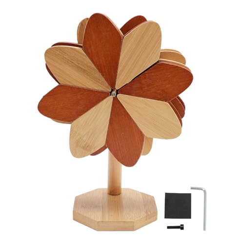 Jenngaoo Holz Untersetzer-Set für heiße Töpfe, 5 Stück Windmühlenform Untersetzer mit Ständer, ausziehbares Design 15,5-19,5 cm Durchmesser 11,8 mm Stärke für Küchenarbeitsplatten von Jenngaoo