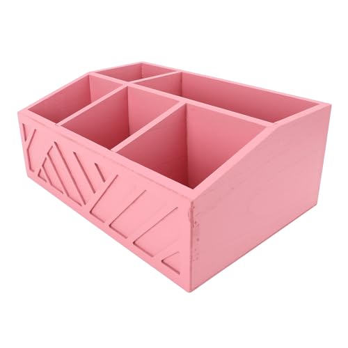 Jenngaoo Holzteahtbeutel Organizer, Kaffeebeutel Aufbewahrungsschachtel Multifunktional Geteilte Teebeutelhalter 5 Fach Holzorganisator für Kaffeekapseln Teebeutel Zucker Zucker (Rosa) von Jenngaoo