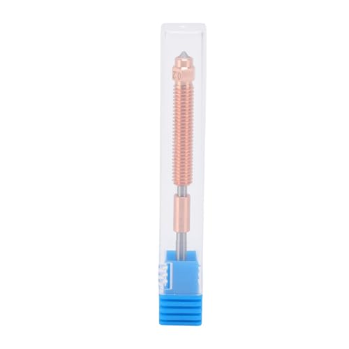 Jenngaoo Integrierte Metalldruckdüse mit Wärmeunterbrecher, Hochgeschwindigkeitsdruck bis 600mm/s Hochdurchsatz 30mm³/s, Kompatibel mit PLA ABS PETG TPU PC PP, Aus CrZr-Kupfer und (0,2 mm) von Jenngaoo