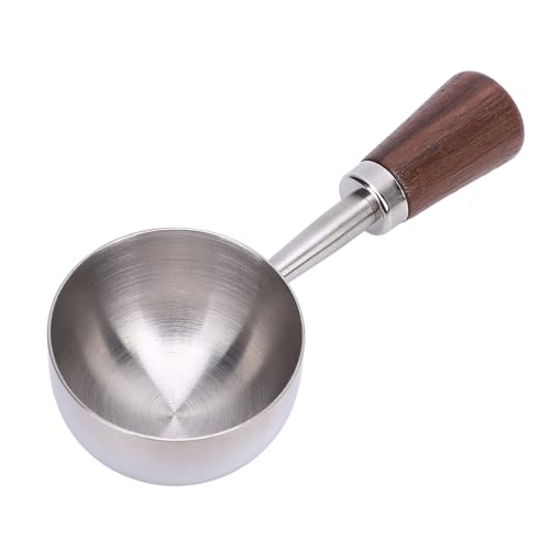Jenngaoo Kaffeelöffel Edelstahl 304 mit Holzgriff, Messlöffel für Kaffeebohnen Teeblätter Backzutaten, Ergonomischer Küchenhelfer zum Portionieren mit Antirutsch-Design, Langlebige (L 30 ml Silber) von Jenngaoo