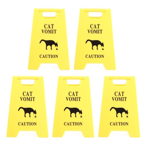 Jenngaoo Katzen Erbrochenes Warnschild, Lustiges Wasserdichtes ABS-Plastik Schild 6,7x10cm für Haustierbesitzer, für Tierliebhaber (Katze) von Jenngaoo