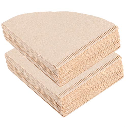 Jenngaoo Kegelförmige Einweg Kaffeefilter Papier 80 Stück, Aromaschonende Filtertüten ohne Bleichmittel für Espresso und Filterkaffee, Passend für alle Kaffeemaschinen (V01 【1-2 Portionen】) von Jenngaoo