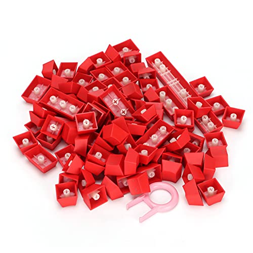 Jenngaoo Keycaps Keyset, PBT-Tastenkappen Ergonomisches Design Ölbeständig Bunte 108 Taste Videospiel Tastenkappe mit Abzieher für mechanische Gaming Tastatur(Rot) von Jenngaoo